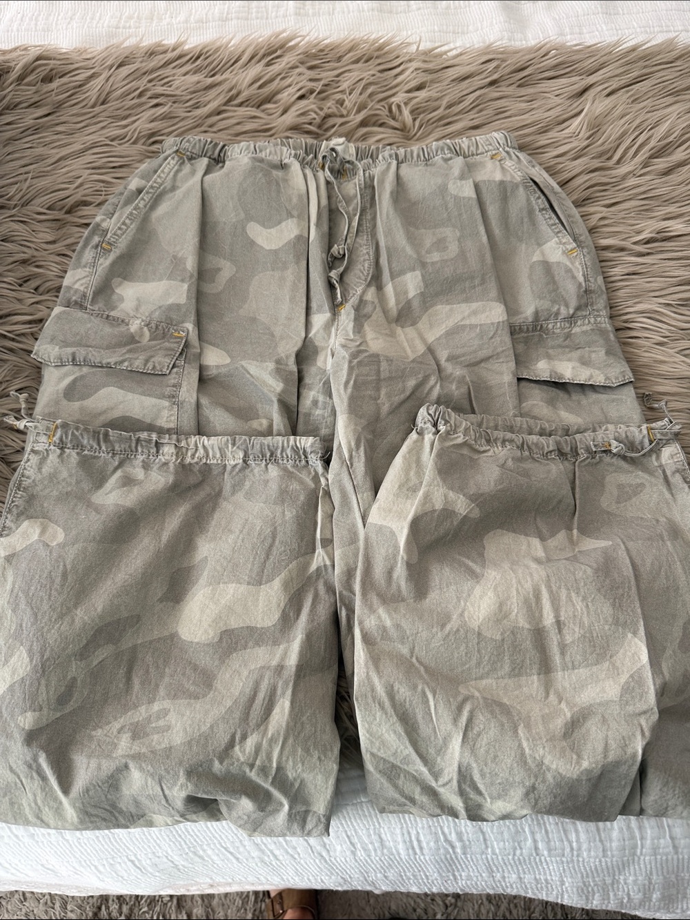 Pilcro Pale Gray Drawstring Waist Pants